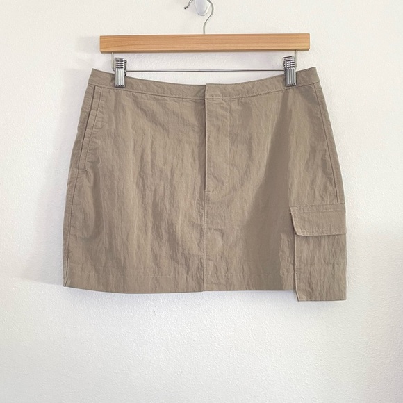 All Things Golden The Cargo Mini Skirt Mid Rise Stretch Cotton Slate Medium Y2K - Picture 6 of 13